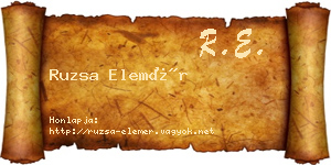 Ruzsa Elemér névjegykártya
